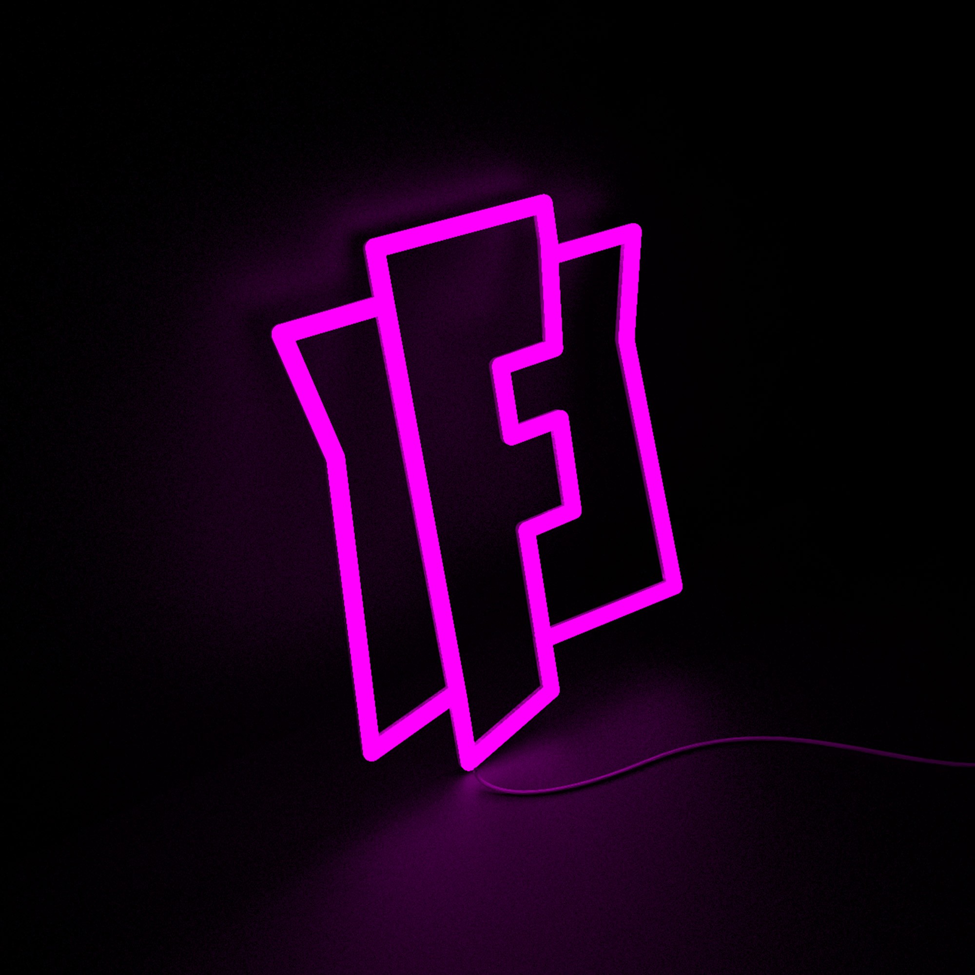 Letreiro neon com gamer tag personalizada para estúdio de streaming